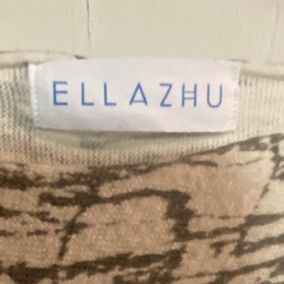 Ella zhu wearable art print scoop neck ladies tunic top large lightweight - Picture 4 of 4